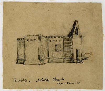 Chiesa di Adobe, New Mexico, 1869-71 da Vincent Colyer